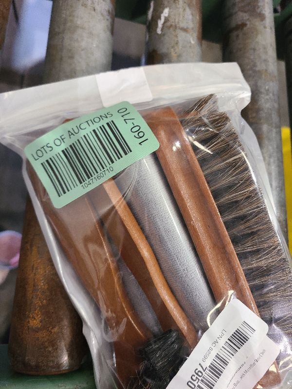 Photo 1 of 4 Pcs Horsehair Shine Shoes Brush Kit Polish Dauber Applicators Cleaning Leather Shoes Boots Care Brushes Suede Cleaner Brush with Microfiber Shoe Cloth(4 Pcs Style A)