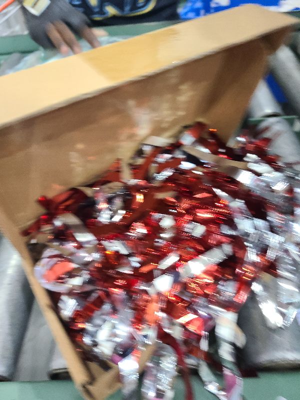 Photo 1 of 4P Red Silver Foil Fringe Metallic Tassel Streamers Banner Tassel Garland for Parade Floats, Graduation, Wedding, Birthday, Halloween, Christmas, Bridal/Baby Shower Party Decorations