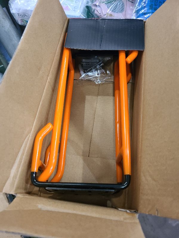 Photo 1 of 2-Piece 9.4" Heavy Duty Garage Hooks, Sturdy Utility Hooks Holds 55 LB Wall Mount Garden Tool Organizer Hangers for Hanging Shovel Ladder Chairs Strollers Power Tool Tire and More (Orange)