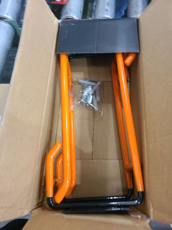 Photo 1 of 2-Piece 9.4" Heavy Duty Garage Hooks, Sturdy Utility Hooks Holds 55 LB Wall Mount Garden Tool Organizer Hangers for Hanging Shovel Ladder Chairs Strollers Power Tool Tire and More (Orange)