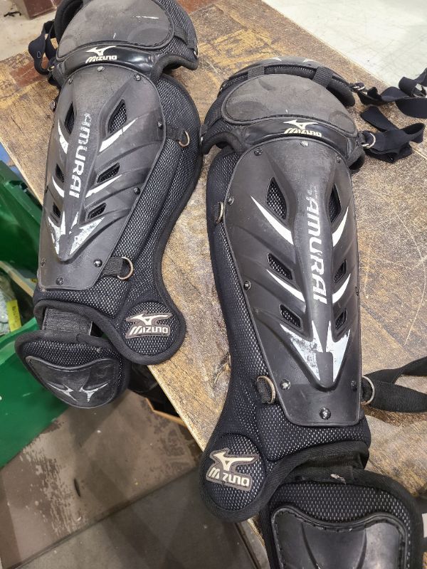 Photo 1 of Mizuno Samurai Women's Baseball Shin Guards 15"