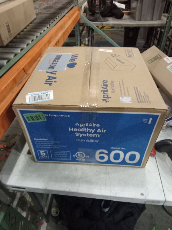 Photo 1 of AprilAire 600 17-gal. Whole-House Large Bypass Evaporative Humidifier with Automatic Digital Control for up to 5,000 sq. ft. + AprilAire Model 5844 Humidifier Installation Kit