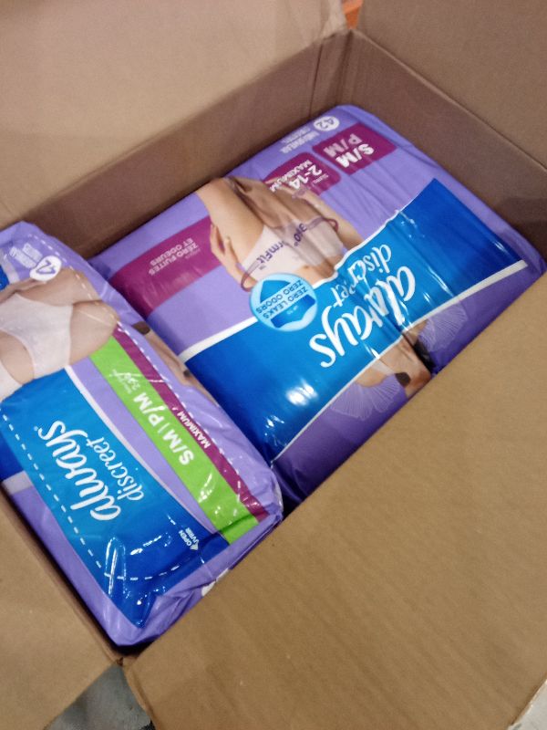 Photo 1 of Always Discreet Adult Incontinence Underwear for Women and Postpartum Underwear, S/M, Up to 100%* Bladder Leak Protection, 84 CT,