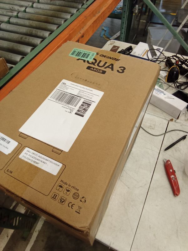 Photo 1 of Okinos Aqua 3, Micro ATX Case, MATX PC Case with 3 X 120mm 3-Pin ARGB Fan Pre-Installed, Panoramic View Tempered Glass Front & Side Panel, with Type C Port, White