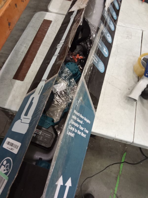 Photo 1 of Seesii 2 in 1 Cordless 8 inch Pole Saw & Mini Chainsaw with 2 Battery, Power Electric Polesaw for Tree Trimming, Chain Saw with Extension Pole, Limb Branch Cutter Pruner PS800