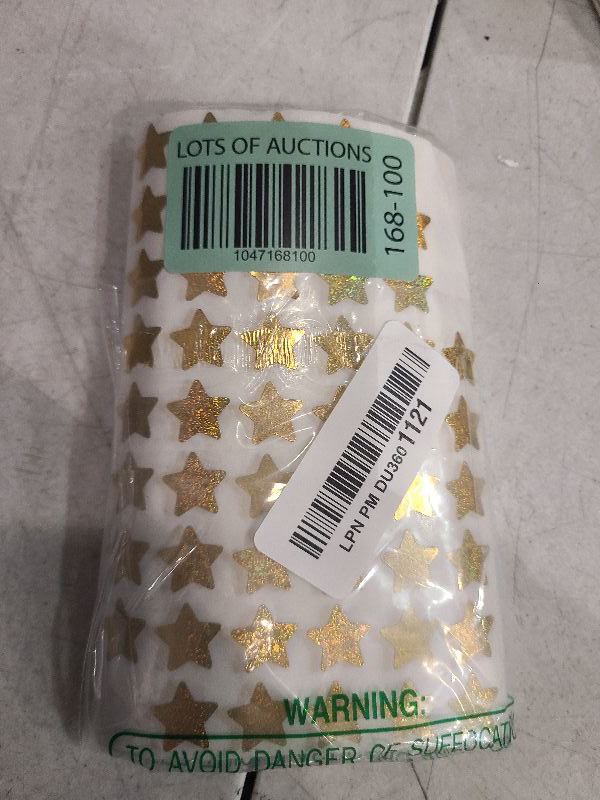 Photo 1 of 1620 Holographic Foil Small Gold Star Stickers for Kids Reward, Behavior Chart, Student Planner and School Classroom, 0.6" Diameter
