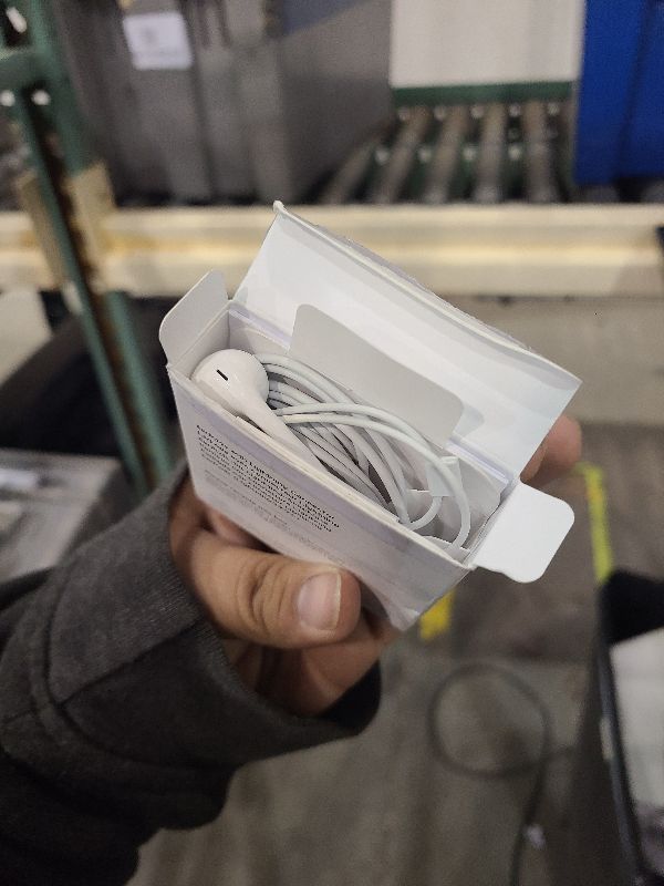 Photo 1 of Apple EarPods Headphones with Lightning Connector, Wired Ear Buds for iPhone with Built-in Remote to Control Music, Phone Calls, and Volume