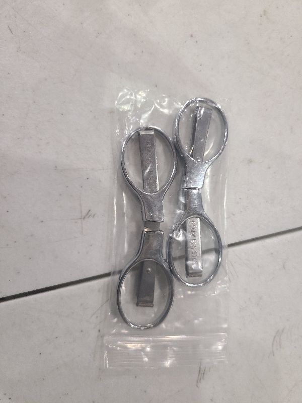 Photo 1 of 2Pcs Folding Scissors,Portable Stainless Steel Telescopic Cutter, Safety Foldable Pocket Badge Small Scissors for Home, Office, Craft, Sewing, Nurse Accessories, Travel