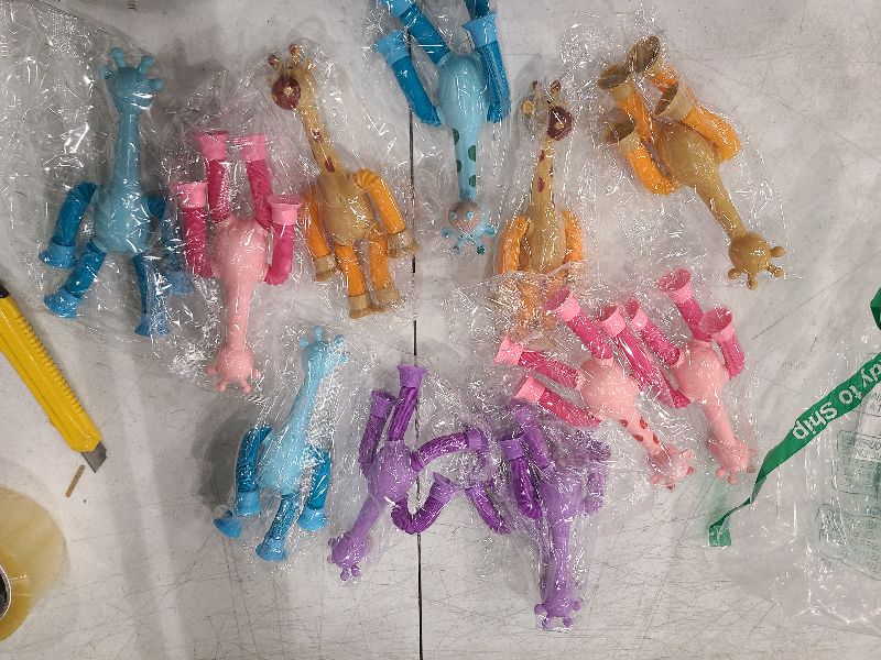 Photo 1 of 12Pack Telescopic Suction Cup Giraffe Toy, Pop Tubes Toddler Travel Toys, Educational Fidget Toys for Anxiety Kids for 3 4 5 6 7 8 9 Year Old Boys Girls