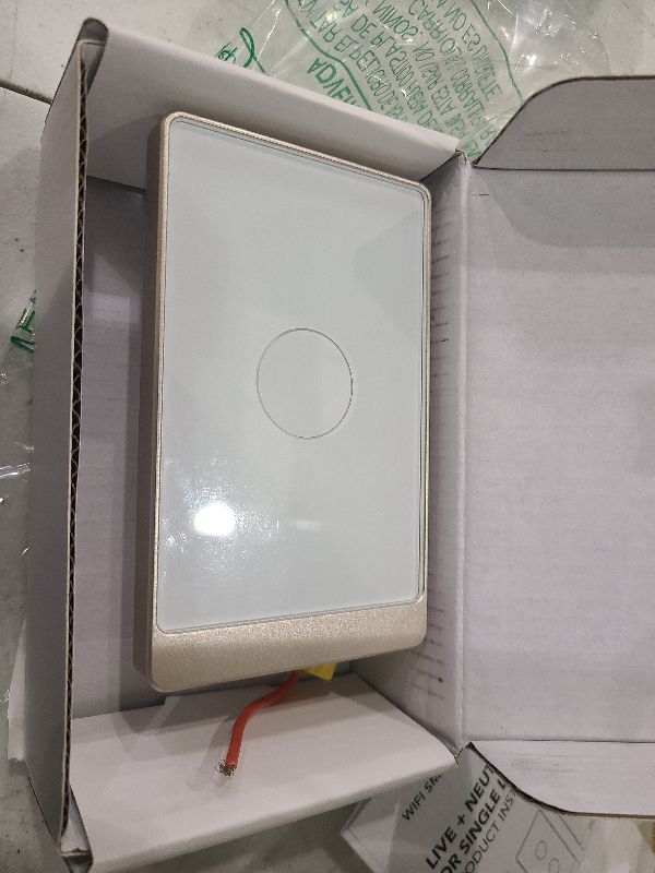 Photo 1 of Nillway Smart Wall Light Switch, 2.4GHz 1 Gang WiFi Touch Switches, No Neutral Wire Required, 3 Way Muti Remote Control Smart Life/Tuya App, Compatible with Alexa, Google Home, (1 Pack, 1 Gang White)