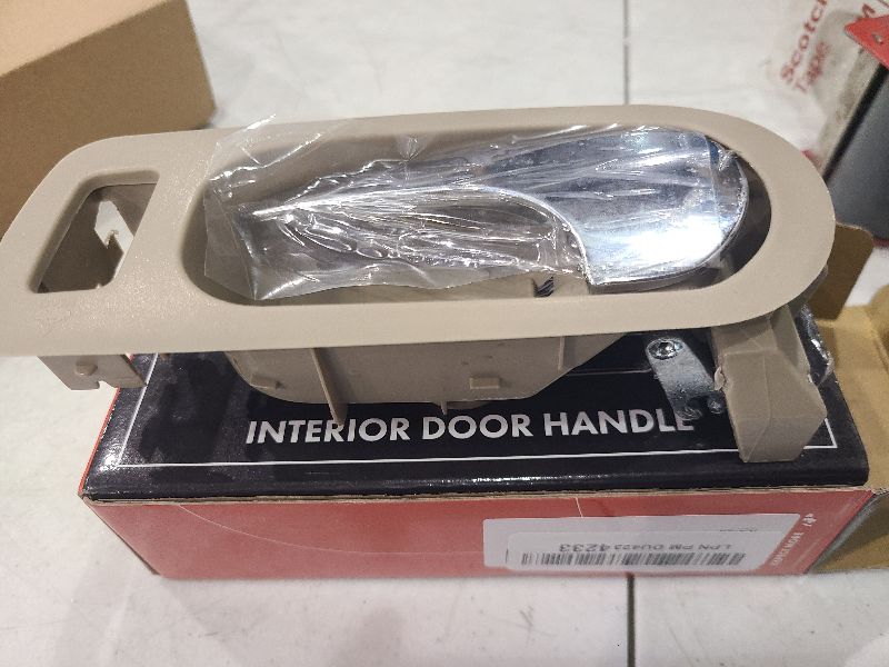 Photo 1 of A-Premium Front Left Driver Side Interior Door Handle Compatible with Buick Allure 2005-2009, Lacrosse 2005-2009, Beige Housing with Zinc Chrome Lever, Replace# 15257305