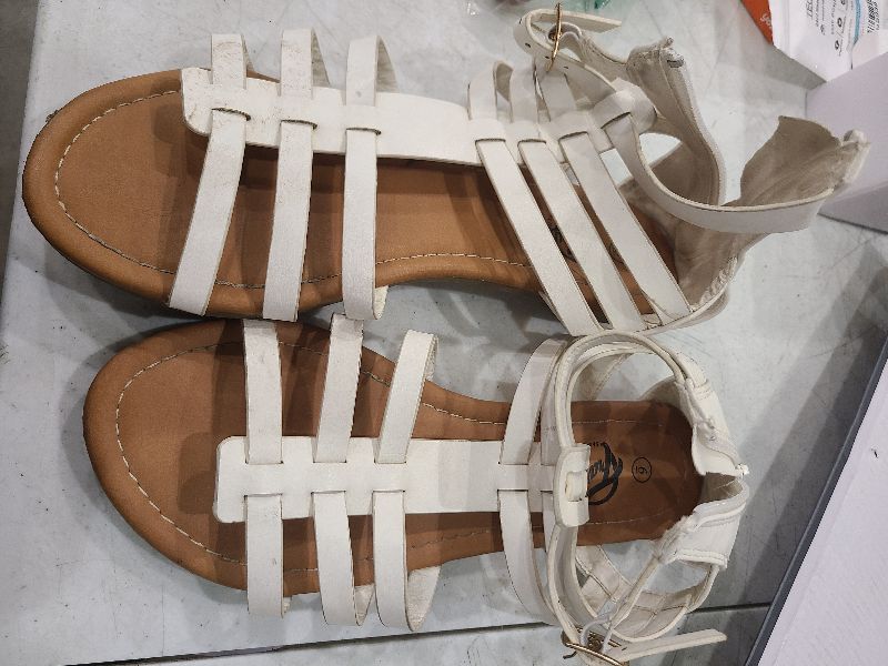 Photo 1 of Trary Women's Sandal, Comfortable Gladiator Sandals Ankle Strap Flats Sandalias Para Mujer Beach Sandals Wide Width Open Toe Cross Strappy Sandals for Women Dressy Summer