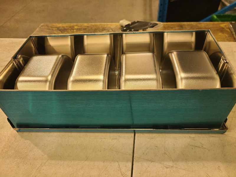 Photo 1 of 4 Compartment Stainless Steel Seasoning Box Trays, Keep Kitchen Organized, Versatile & Practical for All Seasonings, Snacks, Fruits