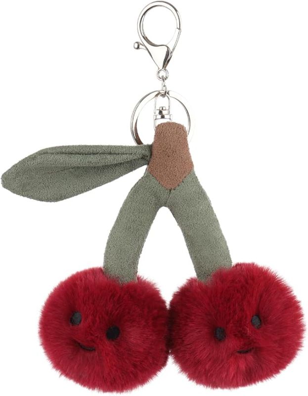 Photo 1 of Apricot Lamb Cherry Cute Keychain, Soft Stuffed Plush Keychain Toys for Kids' Backpack Purse, Red 3.9 Inches