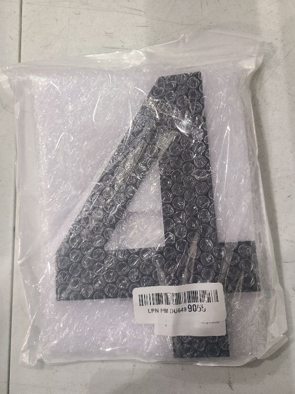 Photo 1 of 8" Stainless Steel Large Floating House Numbers, Black Metal Modern House Numbers for Outside, Anti-Rust Easy To Install Address Numbers for House with Nail Kit, Number 4