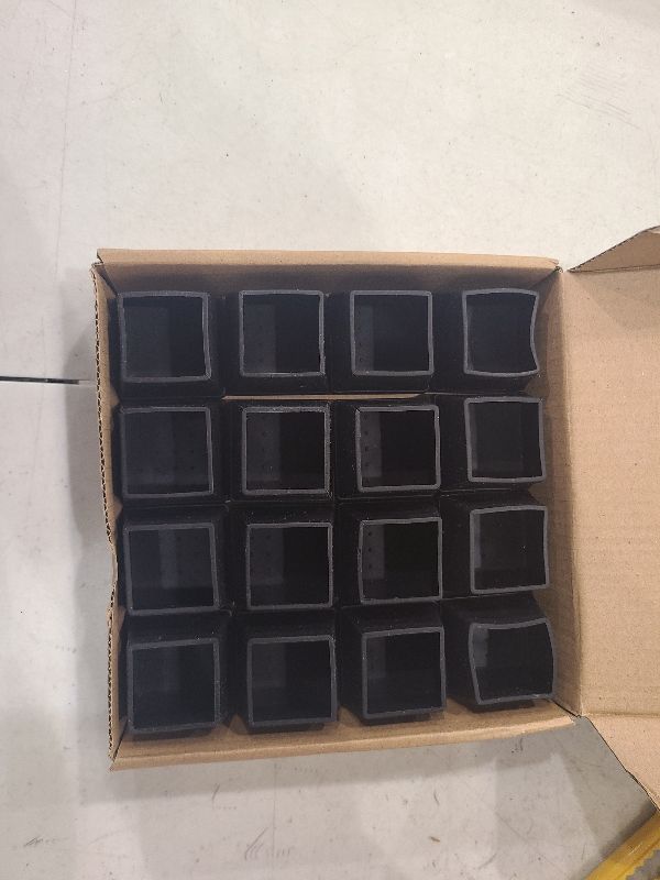 Photo 1 of 16 PCS Square Chair Leg Floor Protector, Silicone Chair Leg Cover, Furniture Leg Protectors with Felt, Mobile Table Leg pad, Protect The Floor from Scratches.1 1/2 in Black.