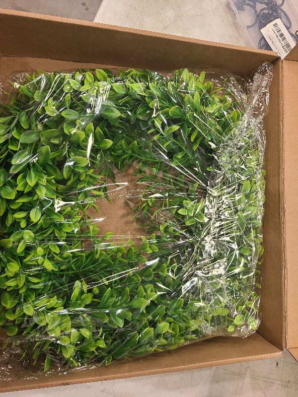 Photo 1 of Bibelot Artificial GREEN Wreath - 20 Inches Front Door Wreath green Leaves for Spring, Valentines, Mother's Day, Wedding & Home Decor