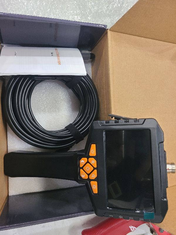 Photo 1 of 50FT Endoscope Camera with Light, Ginocaco 4.3'' HD 1080P Borescope Inspection Camera with 8 Adjust LED Lights, Semi-Rigid Cable, IP67 Waterproof Scope for HVAC Tool, Gadget Gift for Men