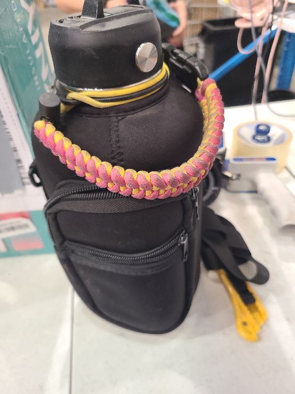 Photo 1 of 64 oz Insulated Water Bottle with Straw & Auto Spout Lids, Paracord Handle, Half Gallon Waterbottle Strap Carrier & Protective Boot, Wide Mouth Metal Canteen Thermo Mug, Leak-proof Sports Hydro Bottle
