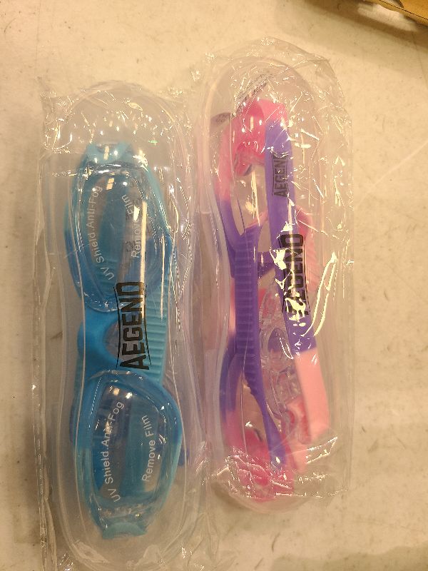 Photo 1 of Aegend Kids Swim Goggles, Pack of 2 Swimming Goggles for Children Boys & Girls Age 3-14