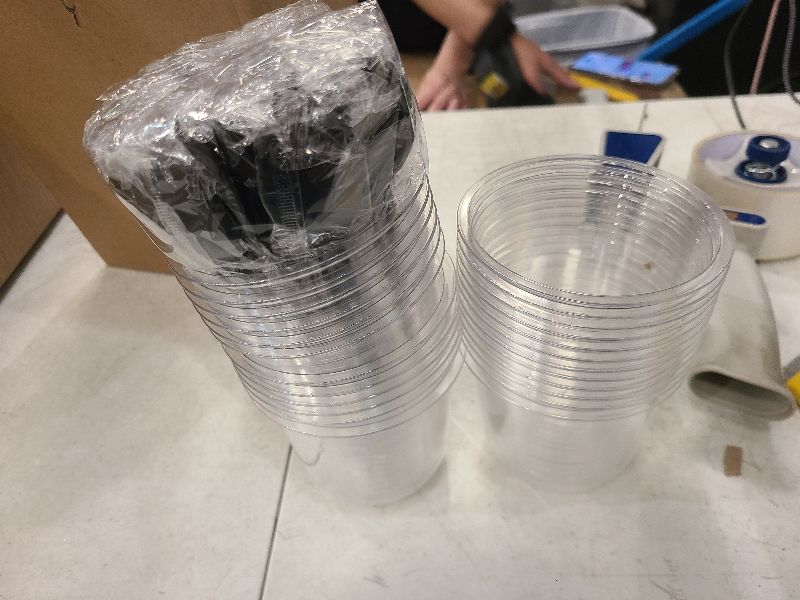 Photo 1 of 50 Pack 12OZ Clear Plastic Cups with Dome Lids and Sporks No Hole Disposable Fruit Cups for Dessert,Cupcake,Parfait,Pudding,Iced Cold Drinks,Snacks,Fruits,Bakeries,Ice Cream