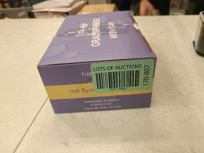 Photo 1 of 50 Pcs 1ml Syringes with Caps Oral Dispenser Individually Sterile Warpped for Medicine Dropper, Colostrum Collect Feeding Pets, Liquid