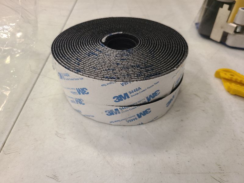 Photo 1 of 3M Hook and Loop Self Adhesive Tape 1" x 20Ft (240 Inch) 9448A Sticky Back Interlocking Nylon Fabric Fastener Heavy Duty Adhesion Strip Tape Black(9448AF)