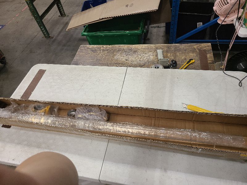 Photo 1 of 4FT acrylic curtain rod set for 48"windows, 1 1/2" diameter clear acrylic curtain rod with ten curtain rings. Two gold yellow wall mounted brackets. Modern & clear look.