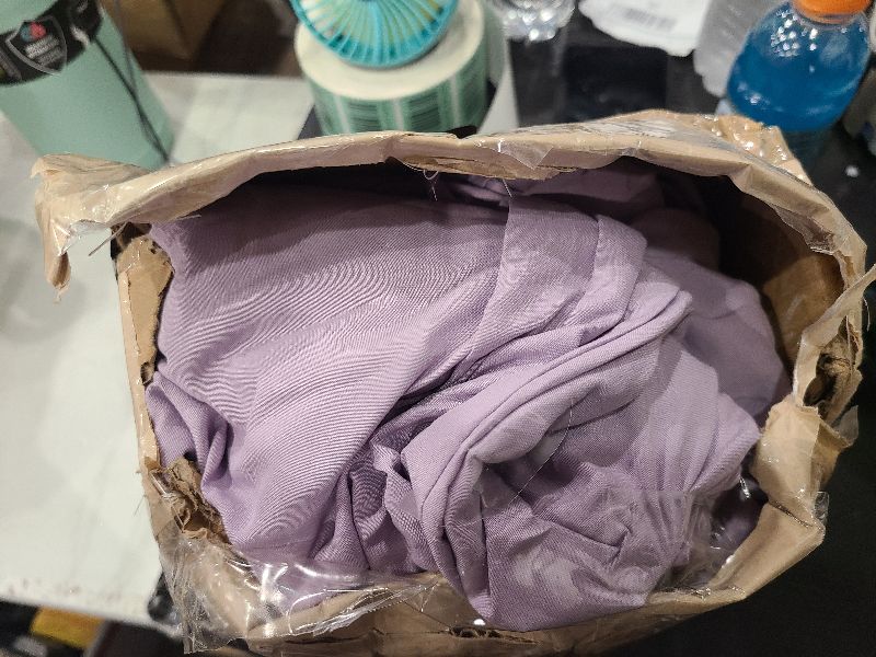 Photo 1 of Amazon Basics 4 piece Microfiber Sheet Set, King, Frosted Lavender, Solid