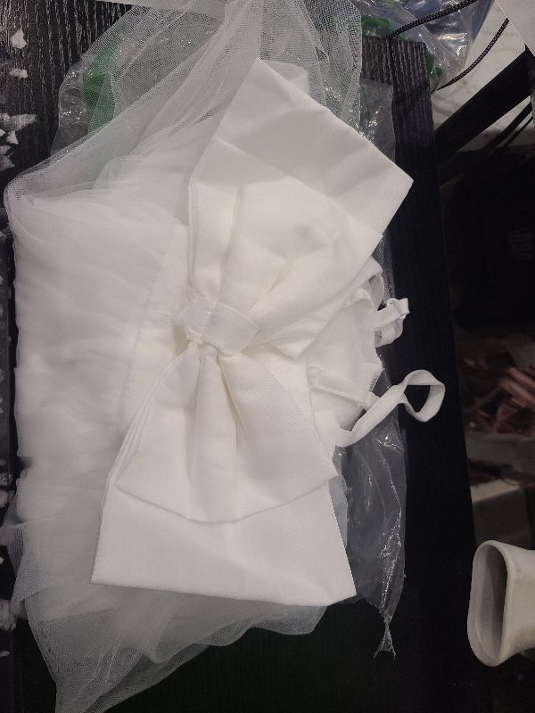 Photo 1 of AGQT Toddler Girls Big Bow-Knot Tutu Dress Flower Girls Wedding Sling Dress Baby Girls Formal Birthday Tea Party Dress White Size 4-5 Years