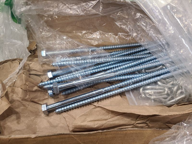 Photo 1 of 12pcs 3/8 x 12 inch Heavy Duty Camping Ground Anchors, Non-Rust Tent Stakes Screw in Kit for Securing Animals, Trampoline, Carports, Canopies, Sheds, Swing Sets, Ground Anchors for High Winds