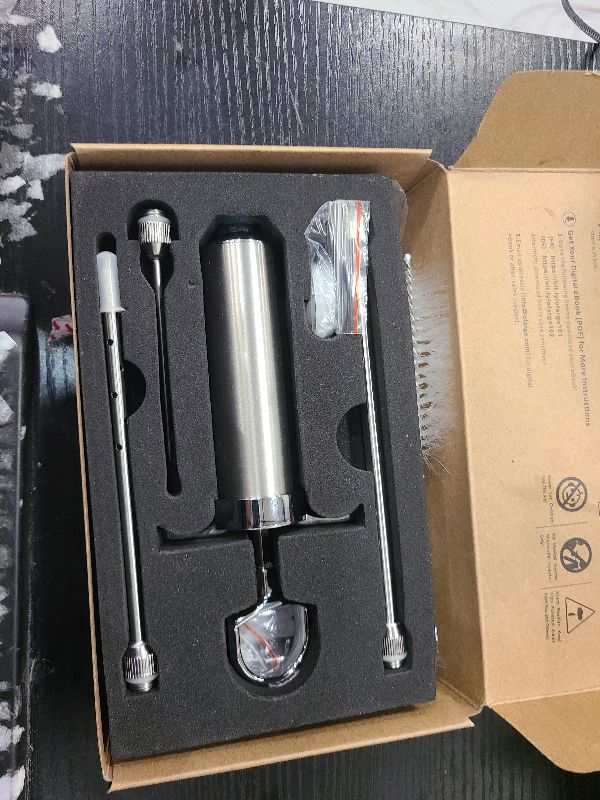 Photo 1 of Ofargo 304-Stainless Steel Meat Injector Syringe Kit with 4 Marinade Needles for BBQ Grill Smoker, 2-oz Large Capacity, Both Paper User Manual and E-Book Recipe