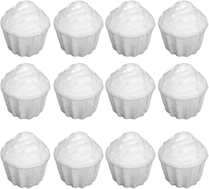 Photo 1 of 12pcs Foam Cupcake Foam Dummy Cake Model for Wedding Display Window Decorating - 7.8 x 6 x 7.8cm