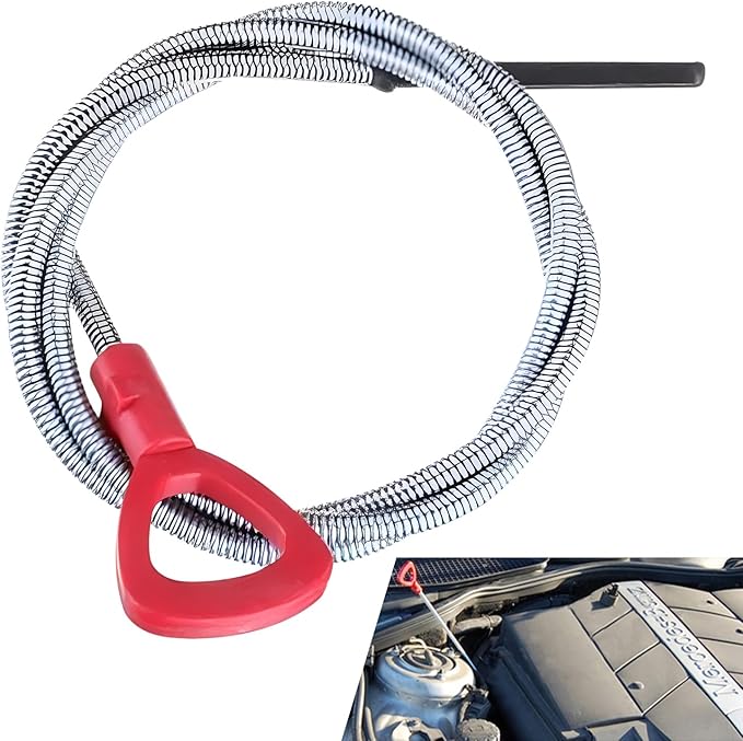 Photo 1 of 1 PC Car Transmission Oil Dipstick, 48" Flexible Dipstick for 722.6 722.7 722.8, Automatic Transmission Oil Level Check Tool Replace 140589152100, Compatible with Mercedes Benz (Red & Silver)
