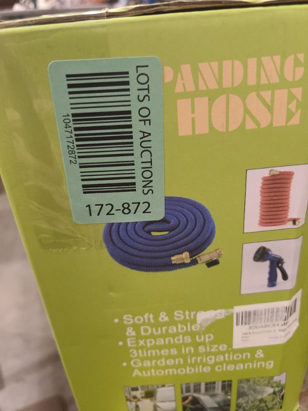 Photo 1 of 100 ft Expandable Garden Hose - 2025 Upgraded Lightweight Flexible Water Hose 100ft with 10 Pattern Spray Nozzle, Leakproof Solid Brass Fittings, Durable Retractable Latex Core, No Kink, No Tangle