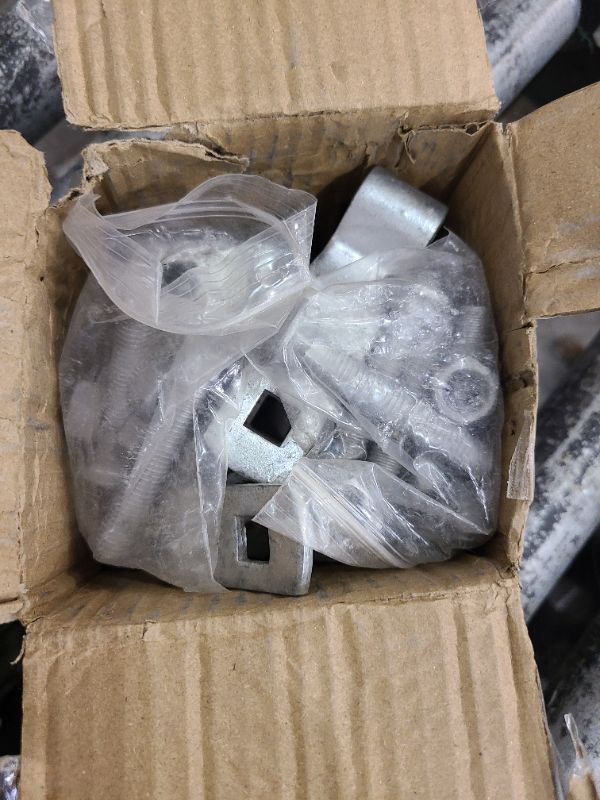 Photo 1 of 1-3/8" x 1-3/8" Chain Link Fence Gate Post Hinge Kit, Set of 4, Galvanized Steel Chain Link Fence Gate Hinge with 2 PCS Female Gate Frame Hinge and 2 PCS Male Gate Post Hinge, Bolts & Nuts Included
