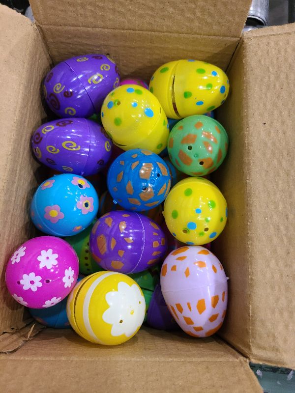 Photo 1 of 24 Pack Prefilled Easter Eggs with 3D Finger Lights Up Rings Toys Grow in the Dark Great for Kids Girls Boys Easter Basket Stuffers Eggs Fillers