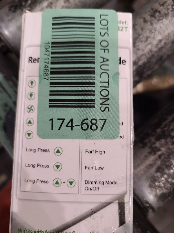 Photo 1 of Universal Ceiling Fan Remote Control for Hunter, Compatible with Hunter 99770 99392 99118 99122 99123 99119, 3 Speed with Light Dimmer, 434MHz, Wall Mount (Remote Only)