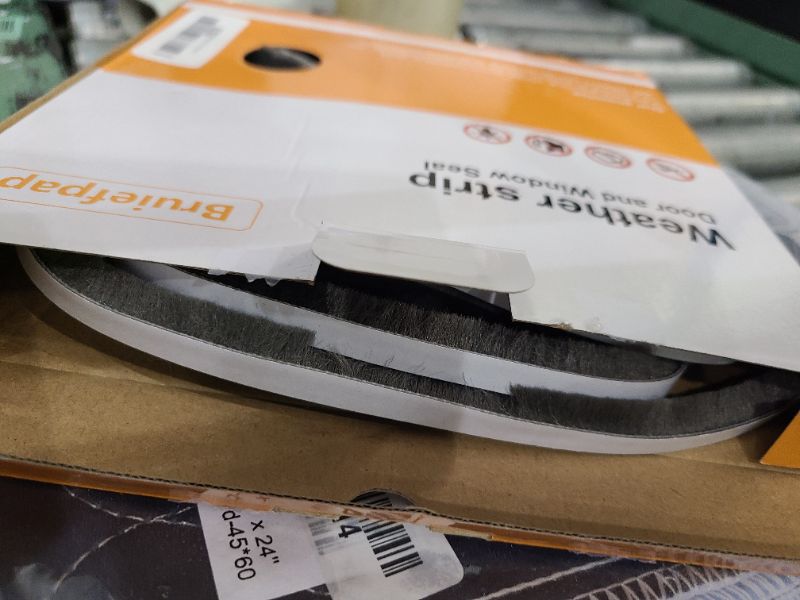 Photo 1 of 39.4FT Brush Weather Stripping, Neat Pile Self Adhesive Seal Strip for Windows and Door, Weatherstrip for Soundproofing, Windproof, Dustproof, Stronger Stickiness, 0.35'' Wide x 0.35'' Thick, Grey