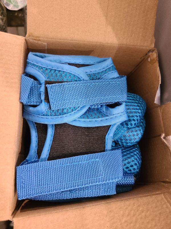 Photo 1 of 6PCS Kids Protective Gear Set, Knee Pads for Kids 3-10 Years Old, Toddler Elbow Pads, Wrist Guards, Skating Cycling Bike Rollerblading Scooter, Upgraded & Durable Material, Boys, Girls,Youth, Blue