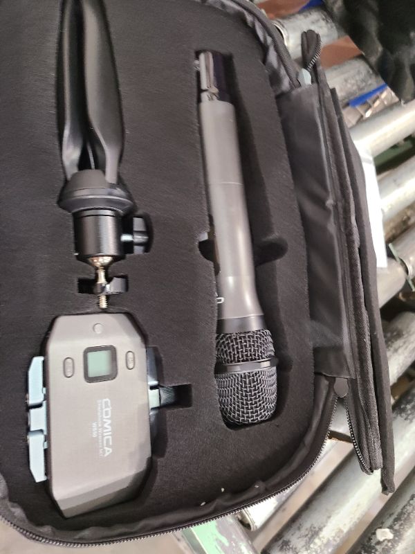 Photo 1 of Comica CVM-WS50(H) Wireless Microphone System, 6 Channels Handheld Interview Microphone with Flexible Combination Grip for Smartphone, Camera, Perfect for YouTube, Interview, Video Conference, Podcast
