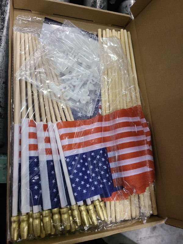 Photo 1 of 4th of July Decorations - Memorial Day Decorations - 36 Patriotic Stars and Stripes Pinwheels & Flags - Fourth of July Deals Accessories Decor Outdoor for Independence Day Parade Table Party Supplies Home Yard Garden