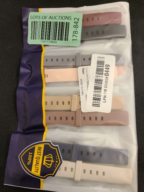Photo 1 of 8 Pack Bands Compatible with Fitbit Luxe Bands for Women Men, Soft Silicone Wristband Replacement Strap for Fitbit Luxe Fitness and Wellness Tracker (8 Pack A, Small)