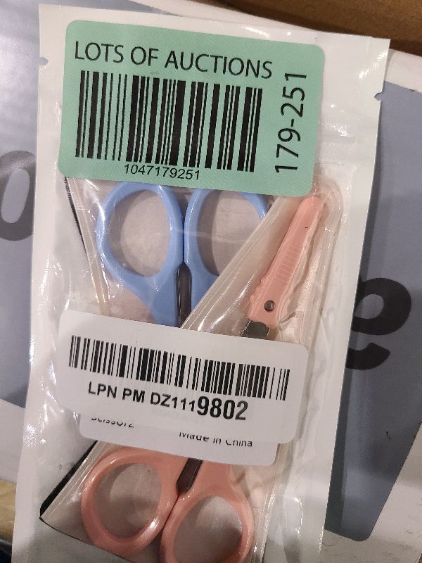 Photo 1 of 2 Pcs Eyebrow Scissors for Women? Small Scissors Beauty for Facial Hair, Beard, Ear, Nose, Moustache? Stainless Steel