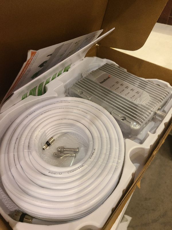 Photo 1 of Amazboost Cell Phone Booster for Home -Up to 2,500 sq ft, Cell Phone Signal Booster Kit, All U.S. Carriers -Compatible with Verizon, AT&T, T-Mobile, Sprint & More-5G 4G LTE 3G FCC Approved
