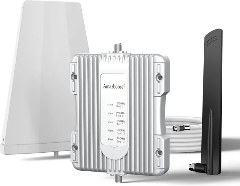 Photo 1 of Amazboost Cell Phone Booster for Home -Up to 2,500 sq ft, Cell Phone Signal Booster Kit, All U.S. Carriers -Compatible with Verizon, AT&T, T-Mobile, Sprint & More-5G 4G LTE 3G FCC Approved
