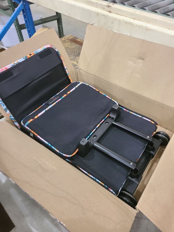 Photo 1 of Everything Mary XXL Rolling Sewing Tote Sewing Machine Case, Black Floral - Rolling Carrying Storage Cover for Large Brother and Singer Machines - Universal Travel & Craft Tote Bag
