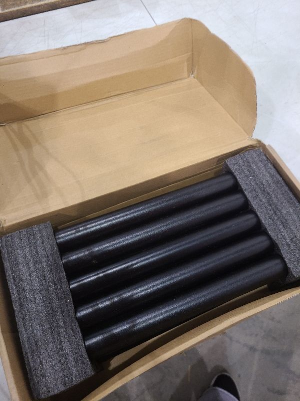 Photo 1 of 3/4" x 12" Black Painted Iron Pipe, Home TZH 10 Pack Threaded Black Paint Finish Metal Pipe Nipple for DIY Project/Furniture/Shelving Decoration(10, 12")