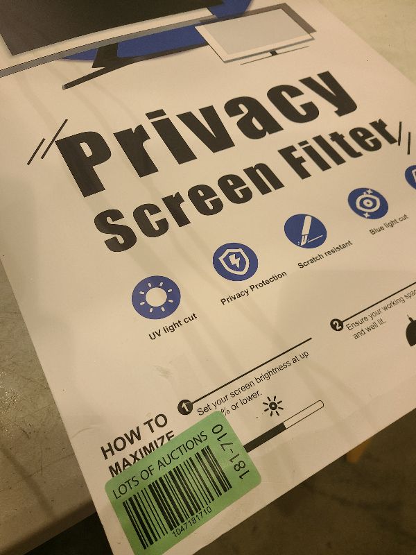 Photo 1 of [2 Pack] 24 Inch Computer Privacy Screen for 16:10 Aspect Ratio Widescreen Monitor, Eye Protection Anti Glare Blue Light Computer Monitor Privacy Filter, Removable Anti-Scratch 24in Protector Film