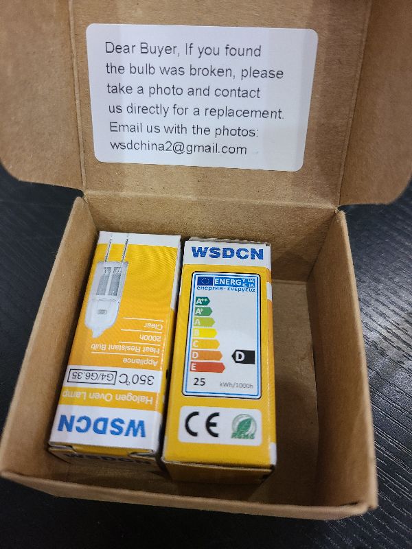 Photo 1 of 2 Pack, Fulfilled by Amazon, WSDCN G9 120 Volt 40W Halogen Oven Lamp 350°C Oven Light Bulb